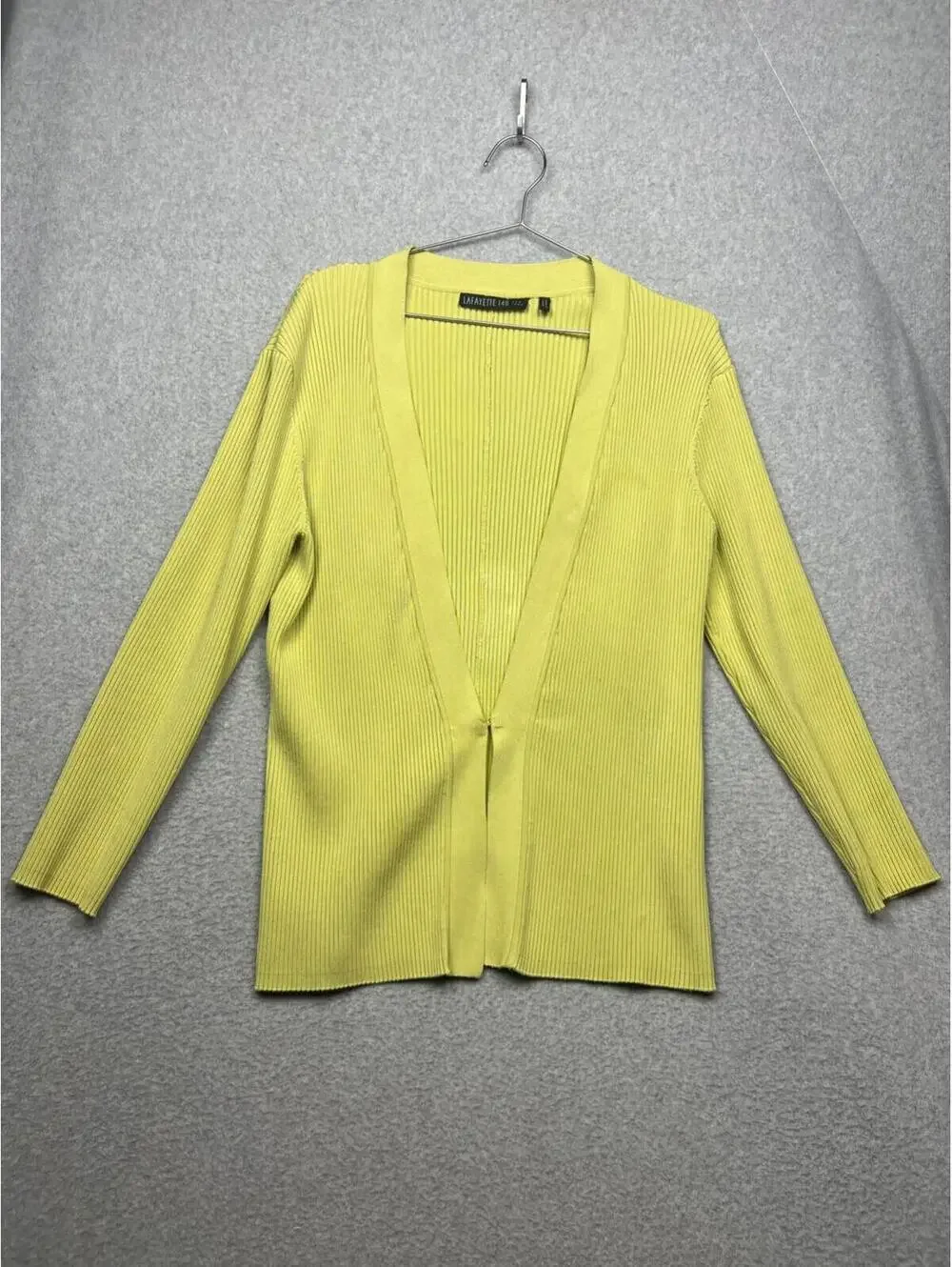 LAFAYETTE 148 Open Front Silk Knit Cardigan Womens Size L Minimalist